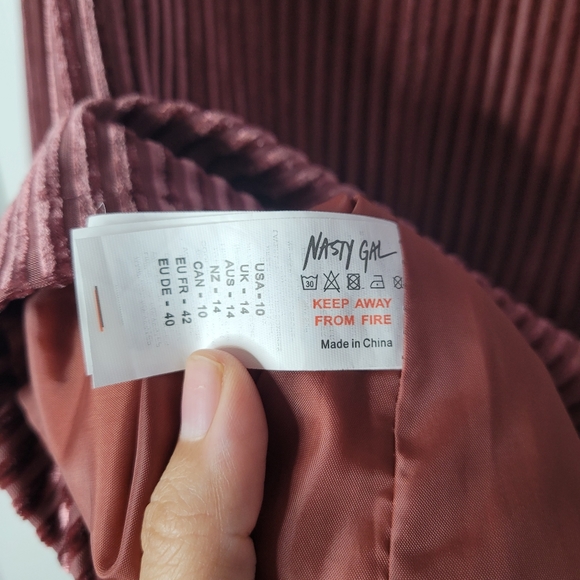 Nasty Gal Collection Relaxed Velvet Striped Blazer Size 10 - Picture 8 of 16